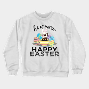 Cute Ferret Bunny Ears Easter Egg Hunt Risen Crewneck Sweatshirt